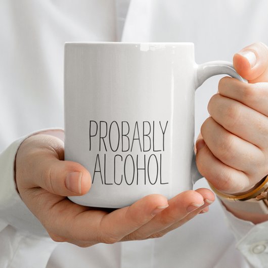 アルコールおもしろいと皮肉なユーモアのシンプル コーヒーマグカップ