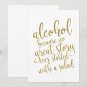 アルコールがあってこそ素敵な物語が生まれる お手頃価格の結婚式看板 招待状 (正面/裏面)