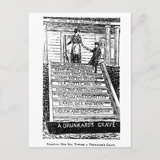 アルコールが地獄への扉を開く ポストカード (正面)