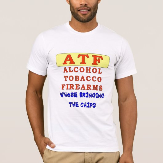アルコールたばこ銃器 Tシャツ (正面)