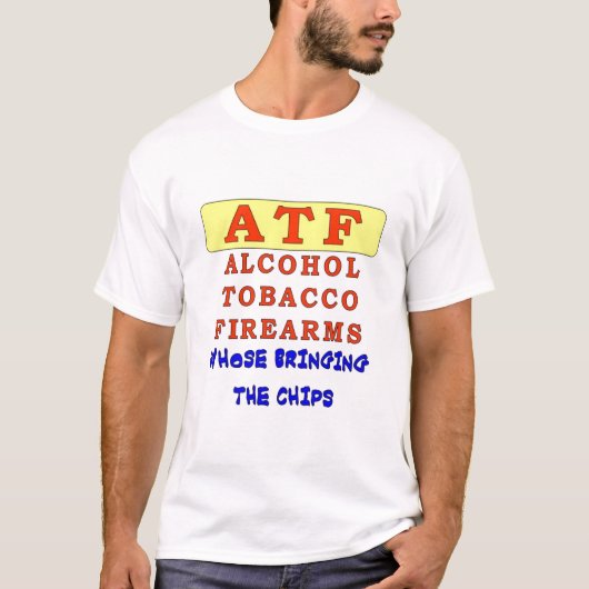 アルコールたばこ銃器 Tシャツ (正面)