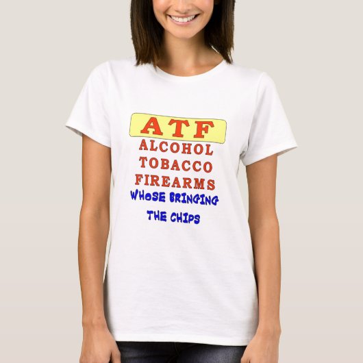 アルコールたばこ銃器 Tシャツ (正面)