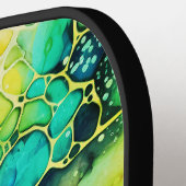 アルコールとインアートク緑、青、黄 ピックルボールラケット (左詳細)