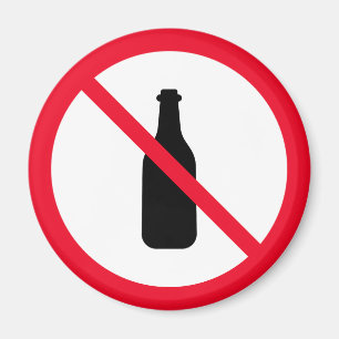 アルコールなし 赤い丸 マグネット