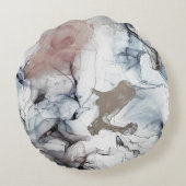 アルコールの背景。グレーと黒の汚れアイスバック ラウンドクッション (裏面)