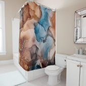 アルコールインキは半透明に色を付ける。抽象芸術多色 シャワーカーテン (インサイチュ)