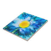 アルコールインクで青い花 タイル (側面)