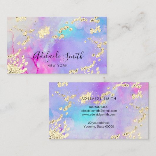 アルコールインクに対する模擬グリッター 名刺 (正面/裏面)