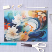 アルコールインクのエーテル流れ 薄葉紙 (クラフト)