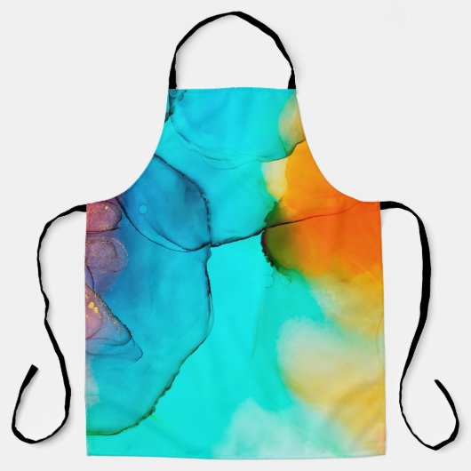 アルコールインクの一部、マ絵画クロ写真、アブストラック エプロン (正面)