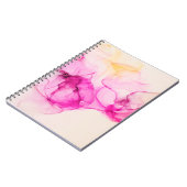 アルコールインクの海のテクスチャ。アトコンテンポラリールツ ノートブック (左側)