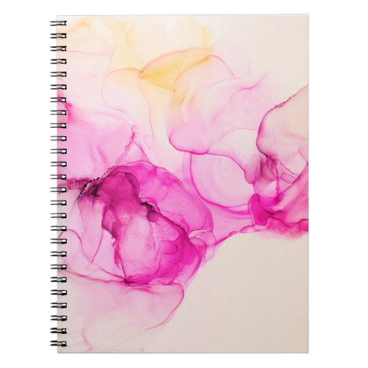 アルコールインクの海のテクスチャ。アトコンテンポラリールツ ノートブック (正面)