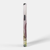 アルコールインクの渦巻き、黄色い色合い、抽象的。 iPhoneケース (右側面)