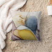 アルコールインクの渦巻き、黄色の濃淡、抽象芸術。 クッション (ブランケット)