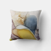 アルコールインクの渦巻き、黄色の濃淡、抽象芸術。 クッション (裏面)