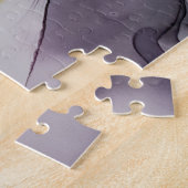 アルコールインクの渦巻き、黄色の濃淡、抽象芸術。 ジグソーパズル (側面)