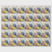 アルコールインクの渦巻き、黄色の濃淡、抽象芸術。 ラッピングペーパー (フラット)