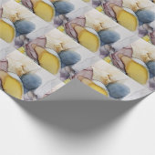 アルコールインクの渦巻き、黄色の濃淡、抽象芸術。 ラッピングペーパー (角)