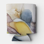 アルコールインクの渦巻き、黄色の濃淡、抽象芸術。 缶クーラー (裏面)