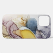 アルコールインクの渦巻き、黄色の濃淡、抽象芸術。 Case-Mate iPhoneケース (裏面 (横))