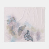 アルコールインクの蝶 フリースブランケット (正面(横))