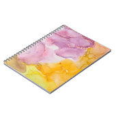 アルコールインクは半透明に色を付ける。流体芸術モダン。 ノートブック (左側)