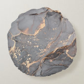 アルコールインクは半透明の色。抽象芸術 ラウンドクッション (裏面)