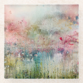 アルコールインクアブストラクトコースター ガラスコースター