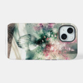 アルコールインクアートの花束 iPhone 15ケース (裏面横)