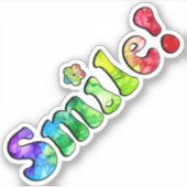 アルコールインクアート明るい色のスマイルキスカットシール シール (正面)