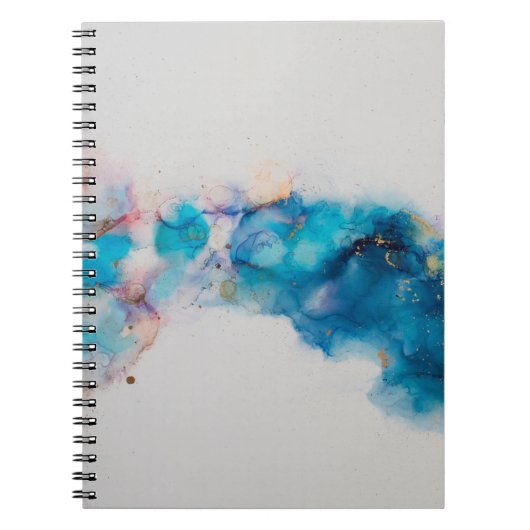 アルコールインクアート絵画。抽象芸術。アルコールインクバ ノートブック (正面)