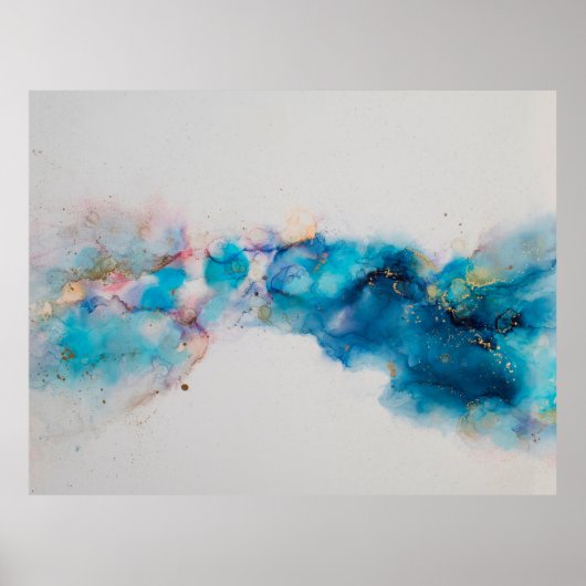 アルコールインクアート絵画。抽象芸術。アルコールインクバ ポスター (正面)