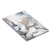 アルコールインクアート。繊細で黒いスポット。スカイクロー ノートブック (右側)