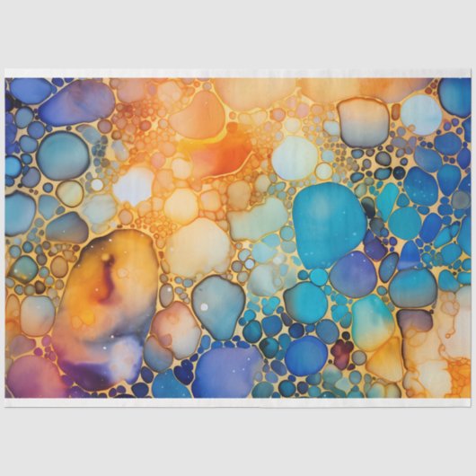 アルコールインクアート 虹色シリーズ デザイン1 薄葉紙 (正面)