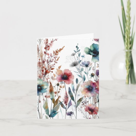 アルコールインクウォーターカラーフローラ 空白の ノートカード (正面)