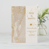 アルコールインクグリッターエレガントウェディング招待状 招待状 (スタンド正面)