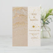 アルコールインクグリッター シック ウェディング インビテーション (スタンド正面)