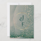 アルコールインクグリーンラメウェディング 招待状 (裏面)