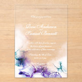 アルコールインクシック結婚ズアクリル招待状 アクリル招待状 (正面)