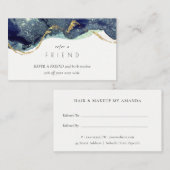 アルコールインクシルバーネイビーグリッターフレンド参照 名刺 (正面/裏面)