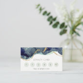 アルコールインクシルバーネイビーグリッター6パンチロイヤリティ 名刺 (スタンド正面)