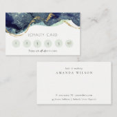 アルコールインクシルバーネイビーグリッター6パンチロイヤリティ 名刺 (正面/裏面)