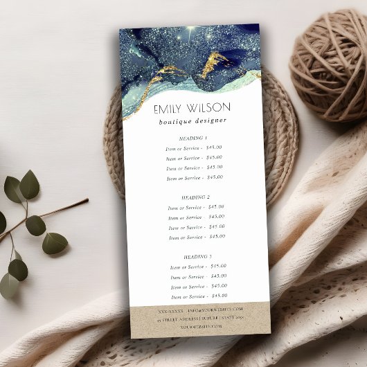 アルコールインクシルバーネイビーブルーグリッターサービス価格 ラックカード