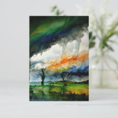 アルコールインクデジタルアートレインボー サンキューカード (スタンド正面)