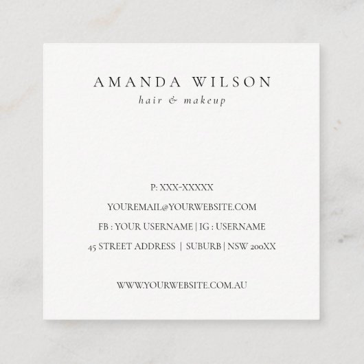 アルコールインクネイビー金ゴールドグリッターご注文ありがとうございます スクエア名刺 (裏面)