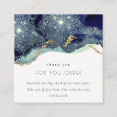 アルコールインクネイビー金ゴールドグリッターご注文ありがとうございます スクエア名刺 (正面)