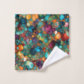 アルコールインクパタカラフルン鮮やか バスタオルセット (ウォッシュタオル)