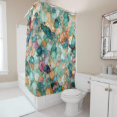 アルコールインクパターンパカラフルステル シャワーカーテン (インサイチュ)