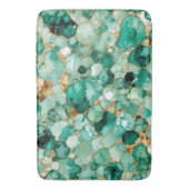 アルコールインクパターンミントグリーン金ゴールド バスマット (正面縦)