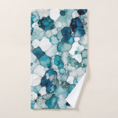 アルコールインクパターン青鮮やか バスタオルセット (ハンドタオル)